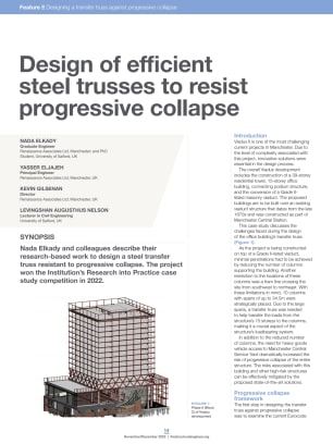 Design of efficient steel trusses to resist progressive collapse