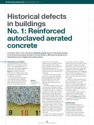 Historical defects in buildings – No. 1: Reinforced autoclaved aerated concrete