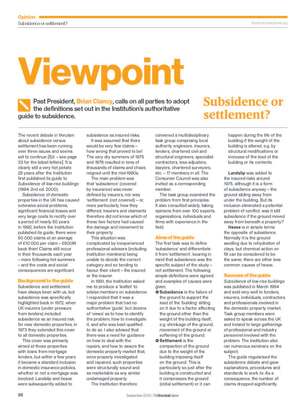 Viewpoint: Subsidence or settlement?