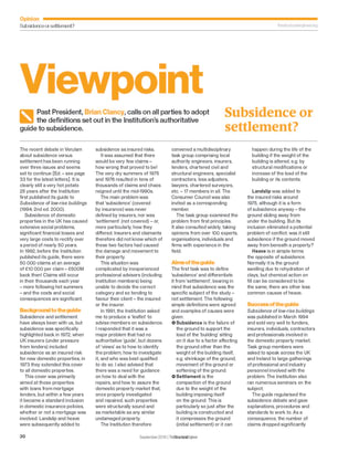 Viewpoint: Subsidence or settlement?