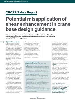 CROSS Safety Report: Potential misapplication of shear enhancement in crane base design guidance