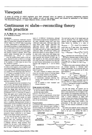 Continuous rc Slabs - Reconciling Theory with Practice