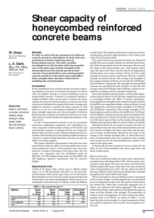 Shear capacity of honeycombed reinforced concrete beams