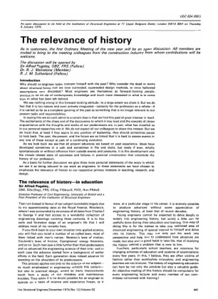 Open Discussion on The Relevance of History by Sir Alfred Pugsley, Dr. R.J. Mainstone and R.J.M. Sut