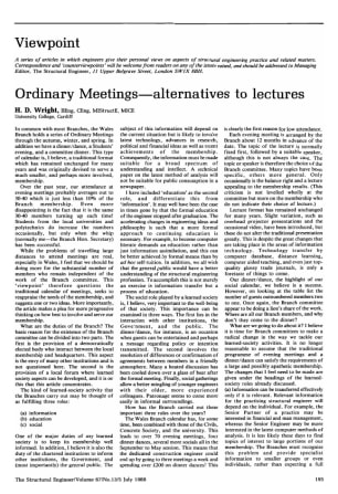 Ordinary Meetings - Alternatives to Lectures