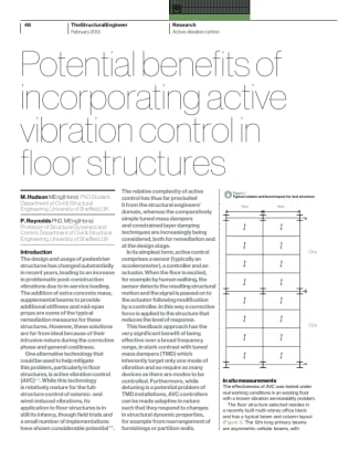 Potential benefits of incorporating active vibration control in floor structures