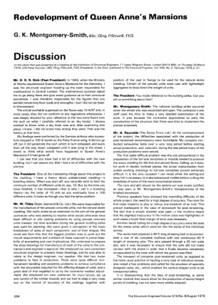 Discussion on Redevelopment of Queen Anne's Mansions by G. K. Montgomery-Smith