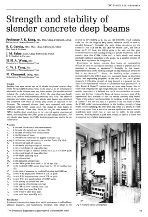 Strength and Stability of Slender Concrete Deep Beams