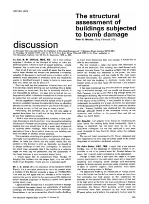 Discussion on The Structural Assessment of Buildings Subjected to Bomb damage by Peter S. Rhodes
