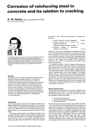 Corrosion of Reinforcing Steel in Concrete and its Relation to Cracking