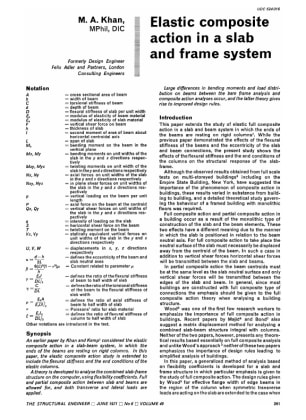 Elastic Composite Action in a Slab and Frame System