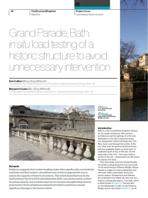 Grand Parade, Bath: in situ load testing of a historic structure to avoid unnecessary intervention