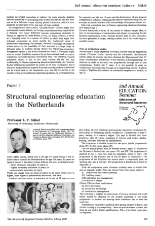Structural Engineering Education in the Netherlands