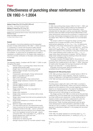 Effectiveness of punching shear reinforcement to EN 1992-1-1:2004