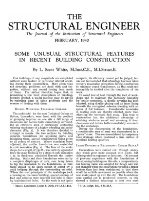 Some Unusual Structural Features in Recent Building Construction