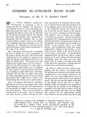 Stresses in Concrete Road Slabs. Discussion on Mr. F. N. Sparkes's Paper