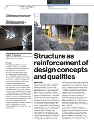 Structure as reinforcement of design concepts and qualities