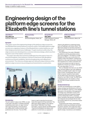 Engineering design of the platform edge screens for the Elizabeth line's tunnel stations