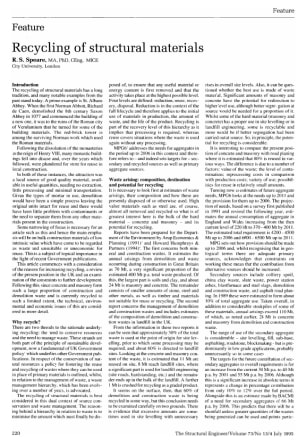 Recycling of Structural Materials