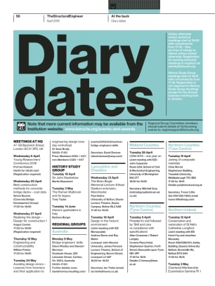 Diary dates (April 2016)