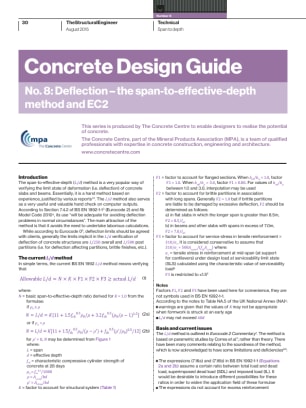 Concrete Design Guide. No. 8: Deflection – the span-to-effective-depth method and EC2