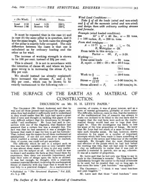 The Surface of the Earth as a Material of Construction. Discussion on Mr. H.H. Leys's Paper