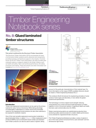 Timber Engineering Notebook series. No. 8: Glued laminated timber structures