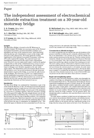 The Independent Assessment of Electrochemical Chloride Extraction Treatment on a 30-Year-Old Motorwa