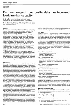 End Anchorage in Composite Slabs: an Increased Loadcarrying Capacity