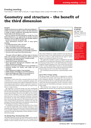 Evening Meeting: Geometry and structure - the benefit of the third dimension