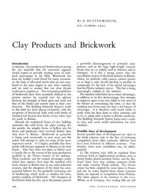 Clay Products and Brickwork