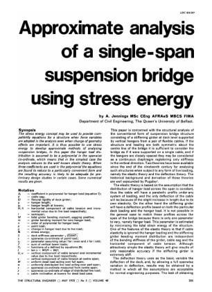 Approximate Analysis of a Single-Span Suspension Bridge Using Stress Energy