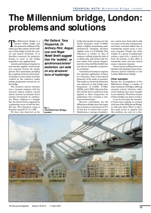 The Millennium bridge, London: problems and solutions