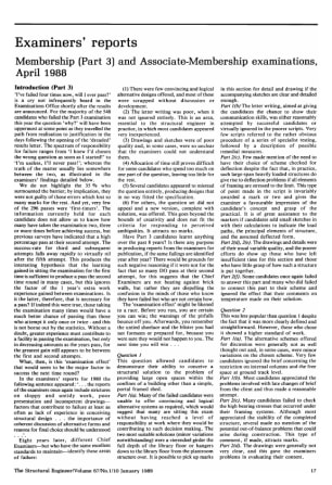 Examiners' Reports.  Membership (Part 3) and Associate-Membership Examinations, April 1988