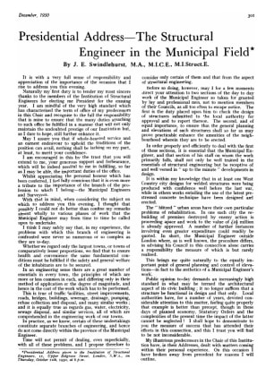 Presidential Address-The Structural Engineer in the Municipal Field