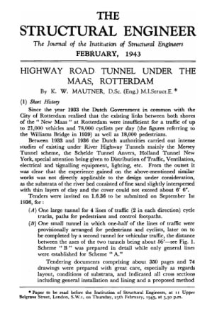 Highway Road Tunnel Under the Maas, Rotterdam