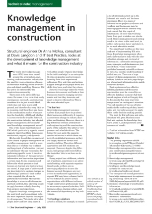 Knowledge management in construction