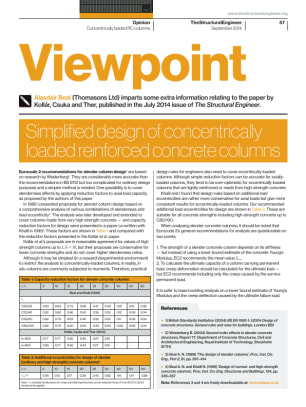Viewpoint: Simplified design of concentrically loaded reinforced concrete columns