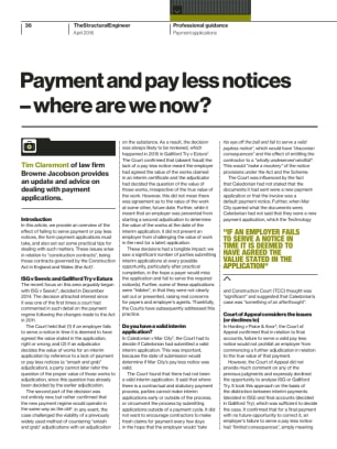 Payment and pay less notices – where are we now?