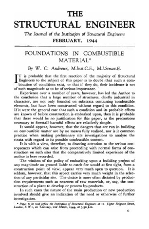 Foundations in Combustible Material