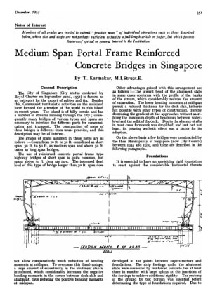Medium Span Portal Frame Reinforced Concrete Bridges in Singapore