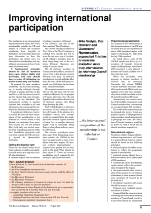 Improving international participation