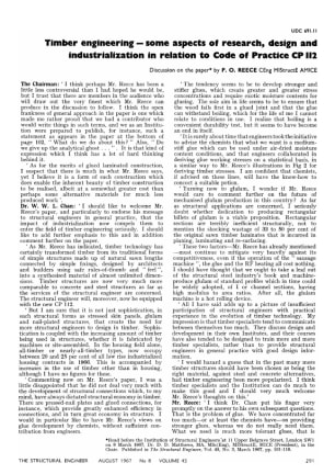 Timber Engineering - Some Aspects of Research, Design and Industrialization in Relation to Code of P