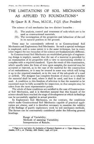 The Limitations of Soil Mechanics as Applied to Foundations