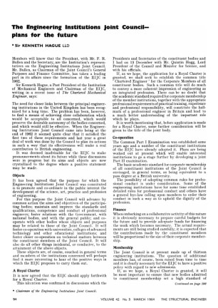 The Engineering Institutions Joint Council plans for the future