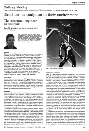 Structures as Sculpture in their Environment. The Structural Engineer as Sculptor?