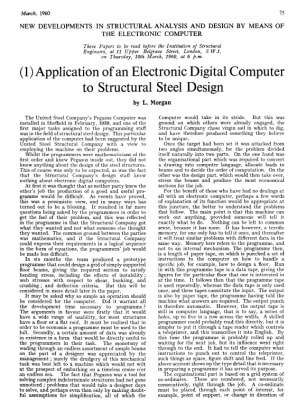 New Developments in Structural Analysis and Designs by Means of the Electronic Computer (1) Applicat