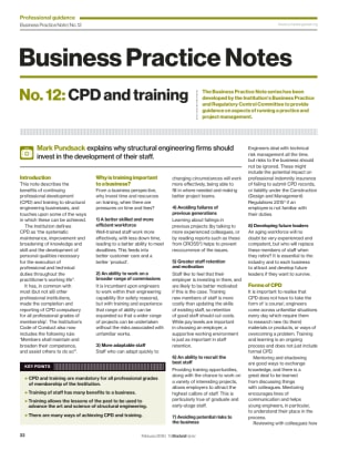 Business Practice Note No. 12: CPD and training