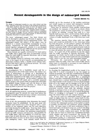 Recent Developments in the Design of Submerged Tunnels