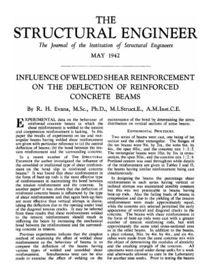 Influence of Welded Shear Reinforcement on the Deflection of Reinforced Concrete Beams